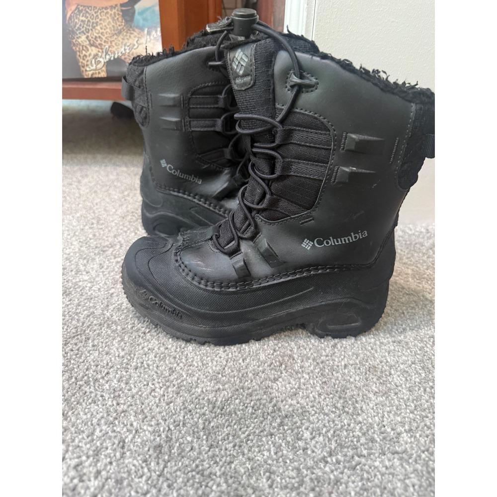 Columbia Bugaboot Black Waterproof Winter Boots 400g Insulation Kids Size 2
